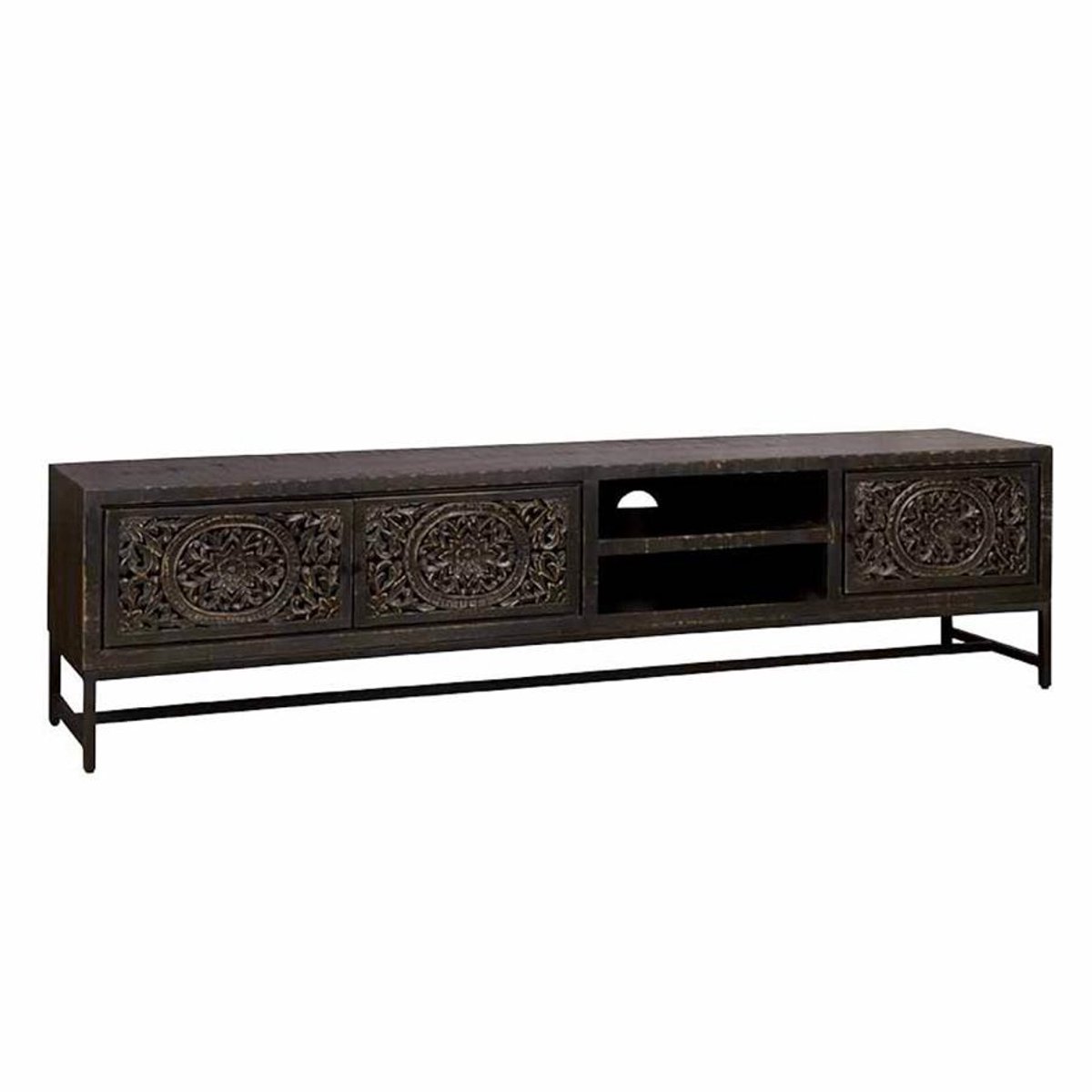 Tower Living Tv-meubel Casina - Zwart Hout - 200x40x50cm