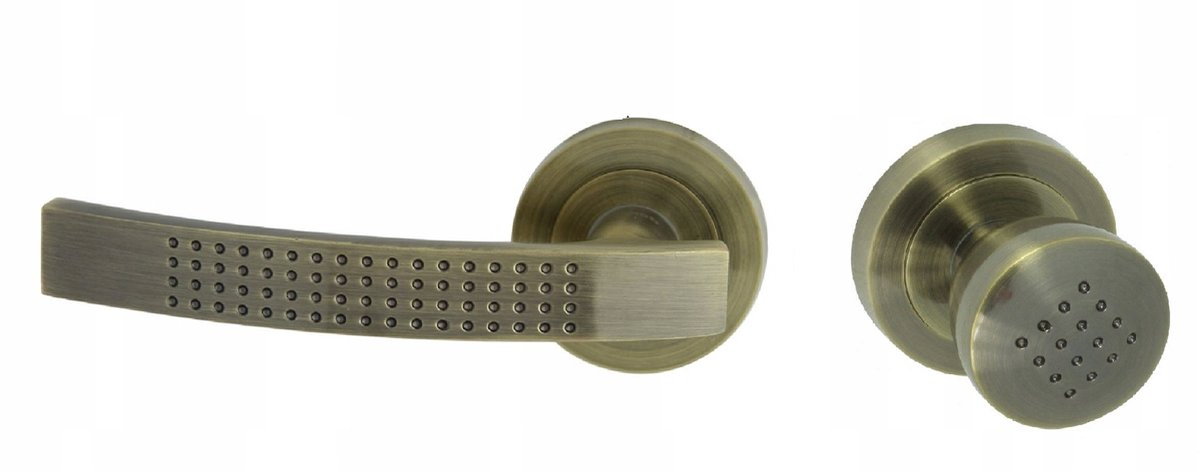 Merkloze Deurklink ALMA-R met Grafiatto Bruine Knop - Links