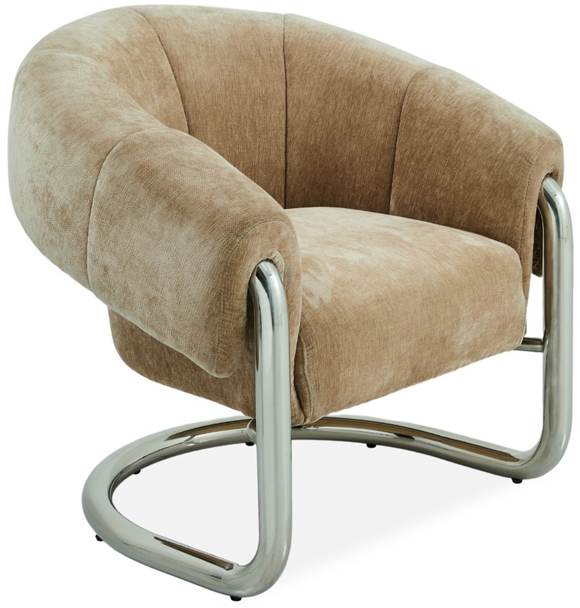 DÉJA Living Eetkamerstoel Leka - Beige/Chrome Stof - Set van 2