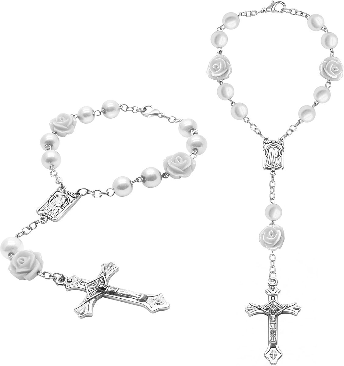 Autorosariestukken 2pcs - Kruis voor Spiegelen - Minimalistisch Design - Religieuze Decoratie - ShopVlot