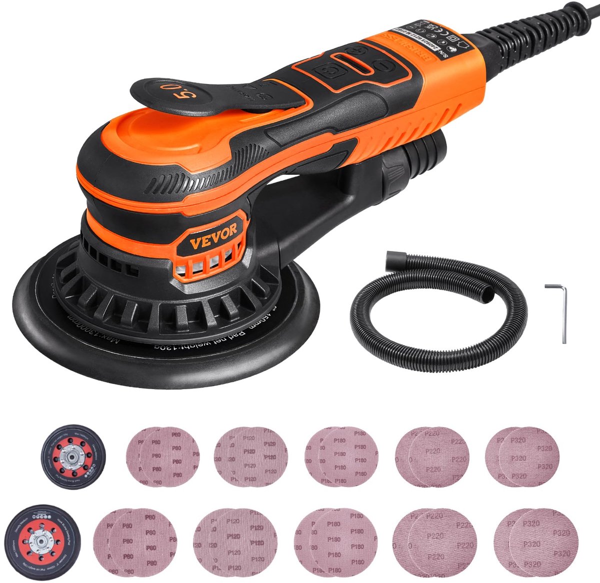 Excentrische schuurmachine 127/152 mm - borstelloos - 6 versnellingen - ideaal voor houtslijpen - ShopVlot