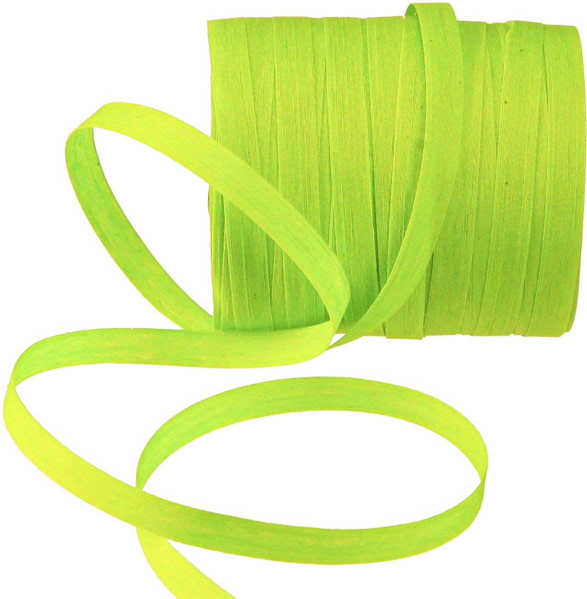 Groen katoenen krullint, duurzaam, 10 mm, 100 m cadeaulint