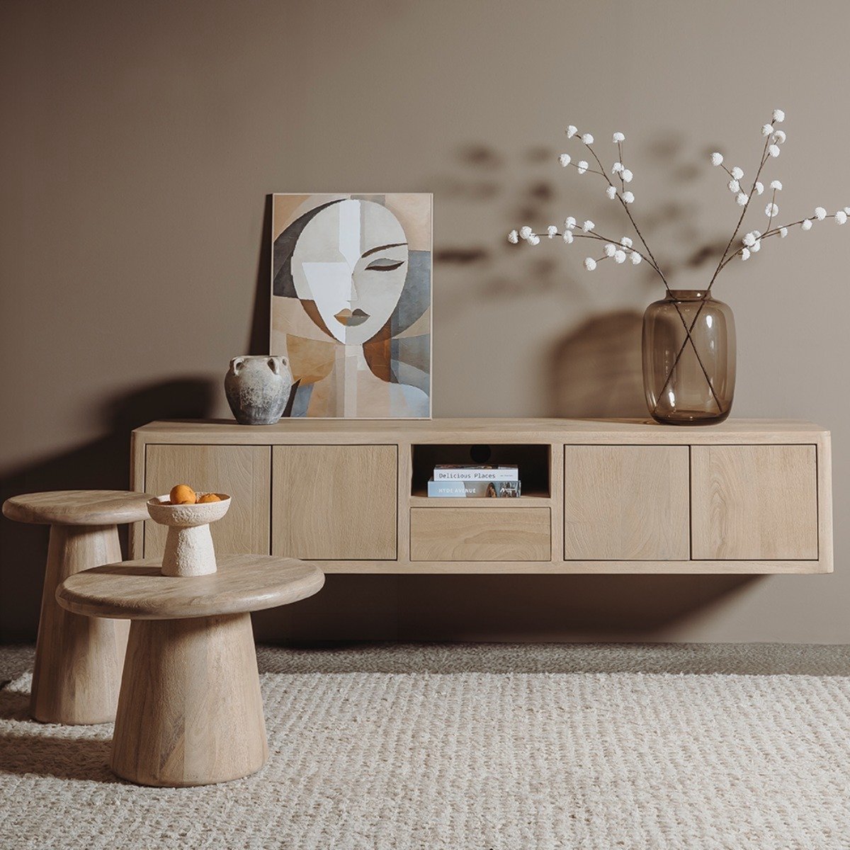 Tower Living Tv-meubel Tenna Naturel 200cm