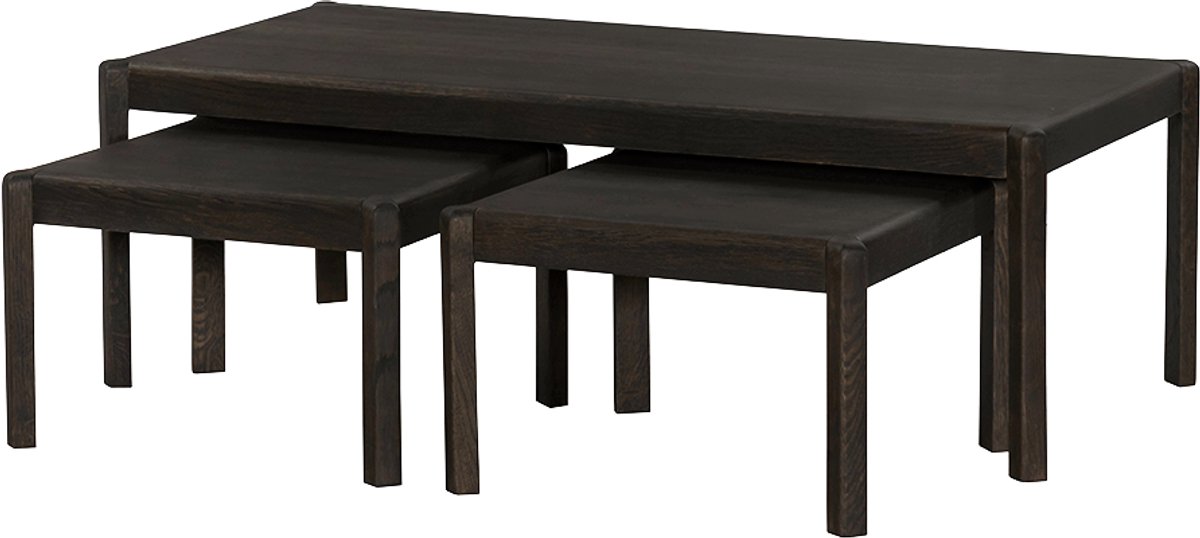 Tower Living Salontafel Amalfi En Bijzettafelset Basalt Vanaf 50cm Bruin