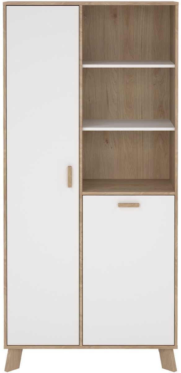 Giga Living Wandkast Ikast - Wit/Naturel - 90x40x190cm