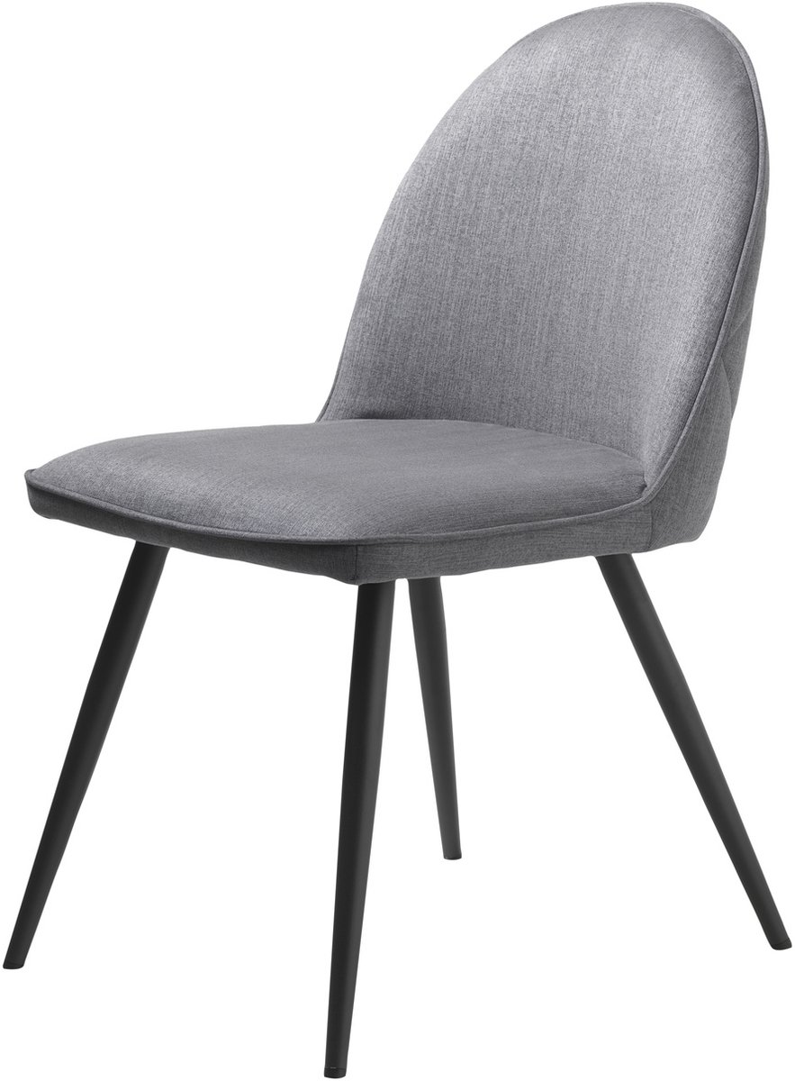 Eetkamerstoel Stof Grijs Incl. Armleuning - 64x49,5x84,5cm - Set van 2