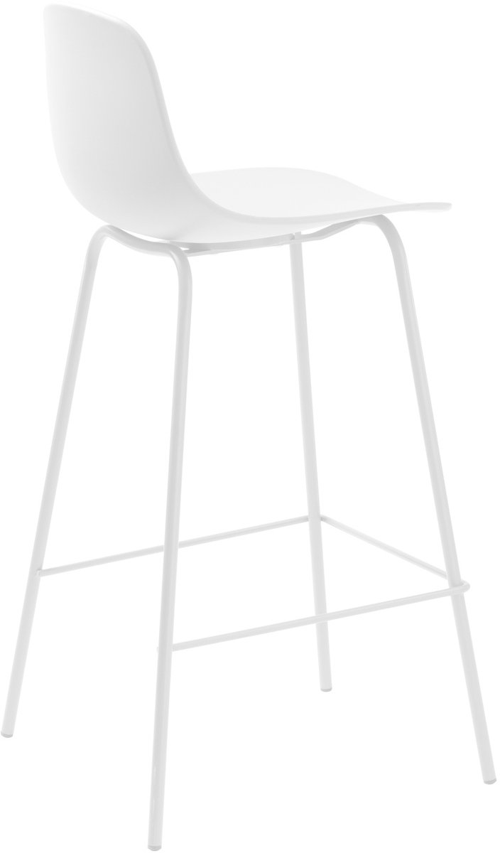 Barstoel Wit - Zithoogte 67cm - 48x40,5x92,5cm - Set van 2