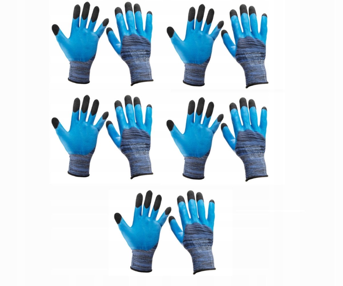 5 paar Werkplaats Handschoenen Gebreid Latex Maat 10