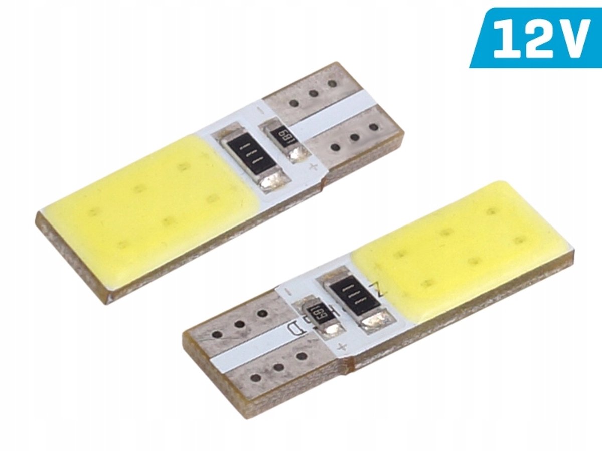 2x COB LED W5W T10 12V CANBUS Wit - Xenon Wit