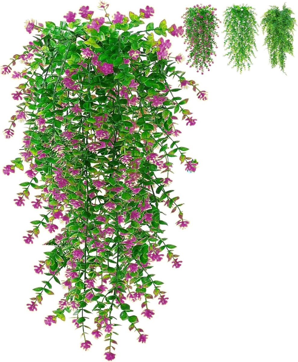 Nep planten hangplant - groen kunstplanten - realistische uitstraling - perfect voor binnen en buiten - ShopVlot