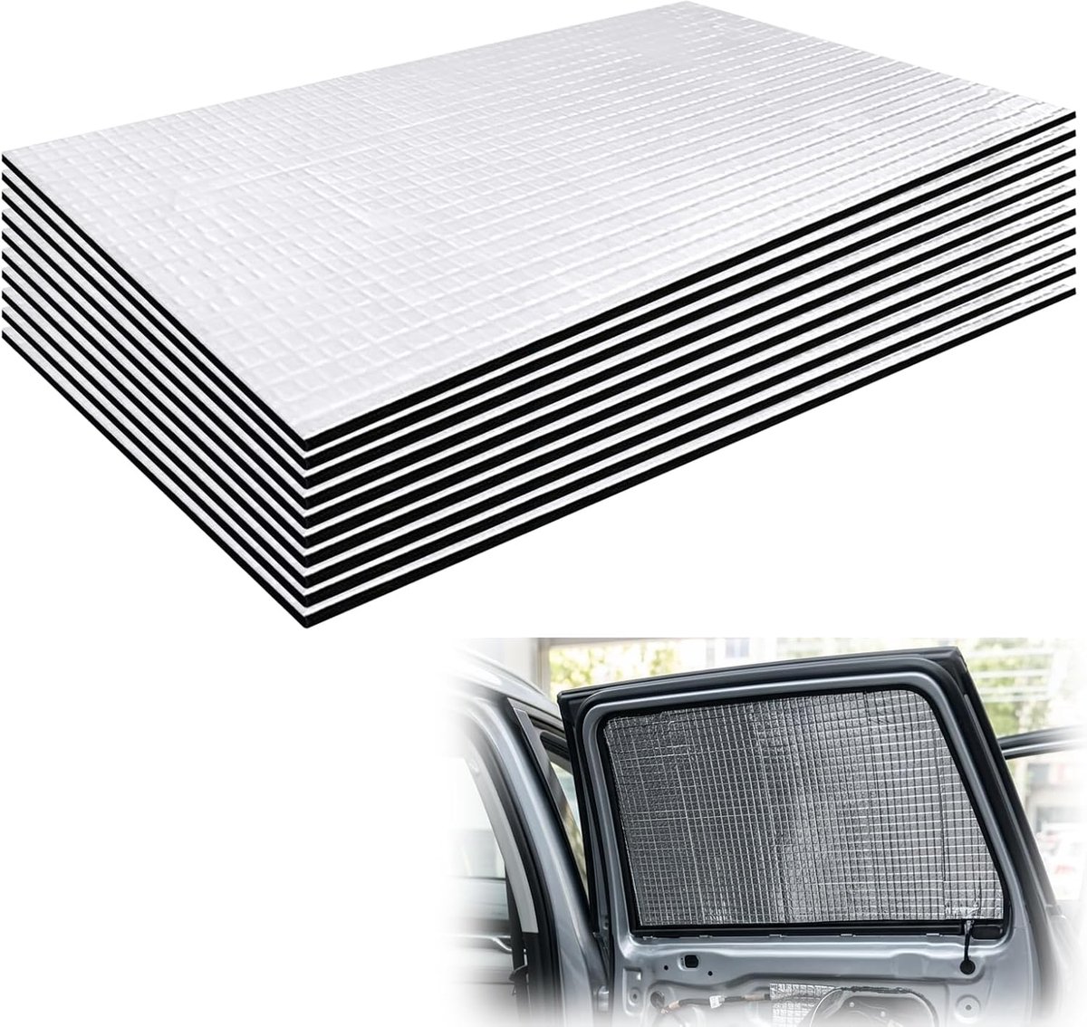 Zelfklevende geluid verdovende mat 25x18cm - Butyl demping vellen - Geluidsisolatie - Comfortabel auto-interieur - ShopVlot