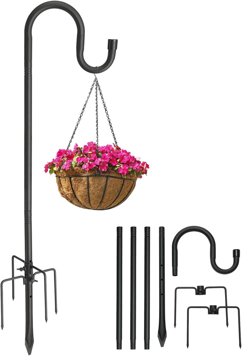 Shepherd hooks voor buiten 8 mm dik - 8 stuks - robuuste constructie - stabiele basis voor tuinversiering - ShopVlot