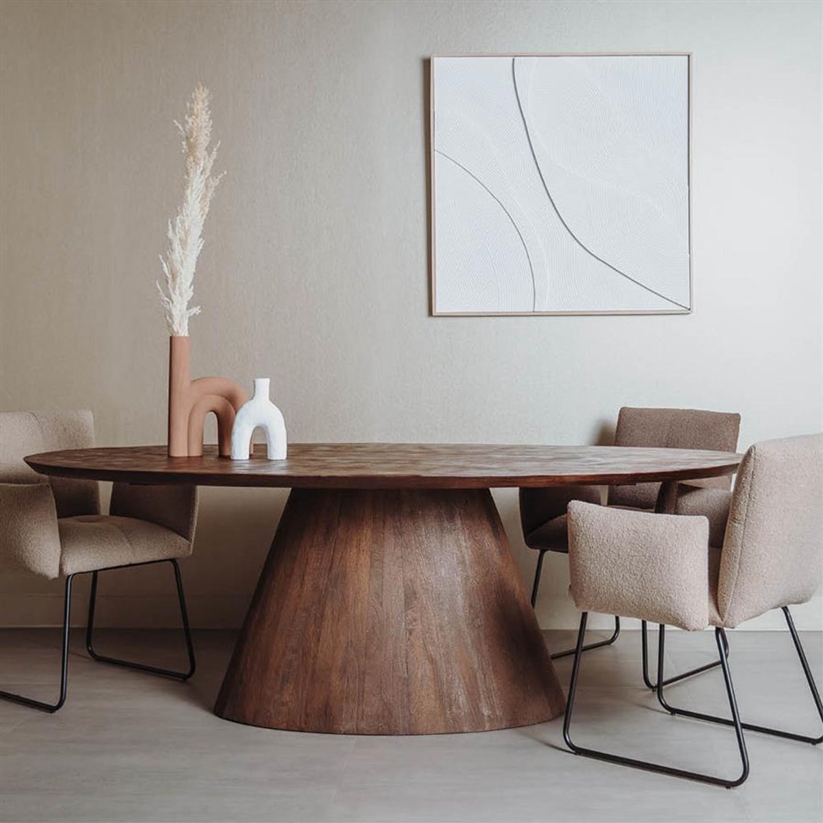 Tower Living Eettafel Premana - Ovaal Bruin Hout - 260x120x77cm