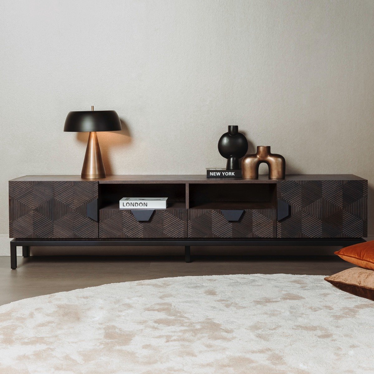 Tower Living Tv-meubel San Marino - Bruin Hout - 200x40x50cm