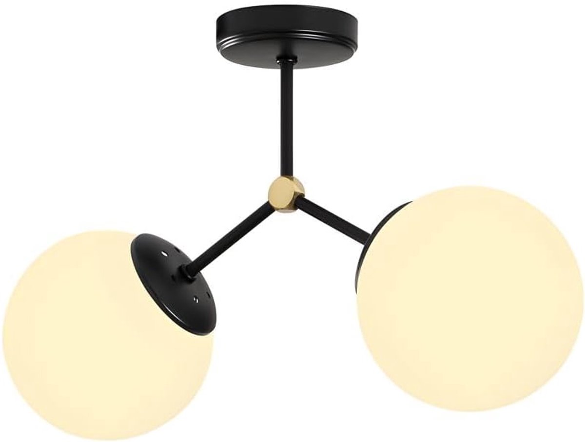 Kroonluchter zwart wit - 44 x 15 x 28 cm - stijlvol design - sfeervolle verlichting - ShopVlot
