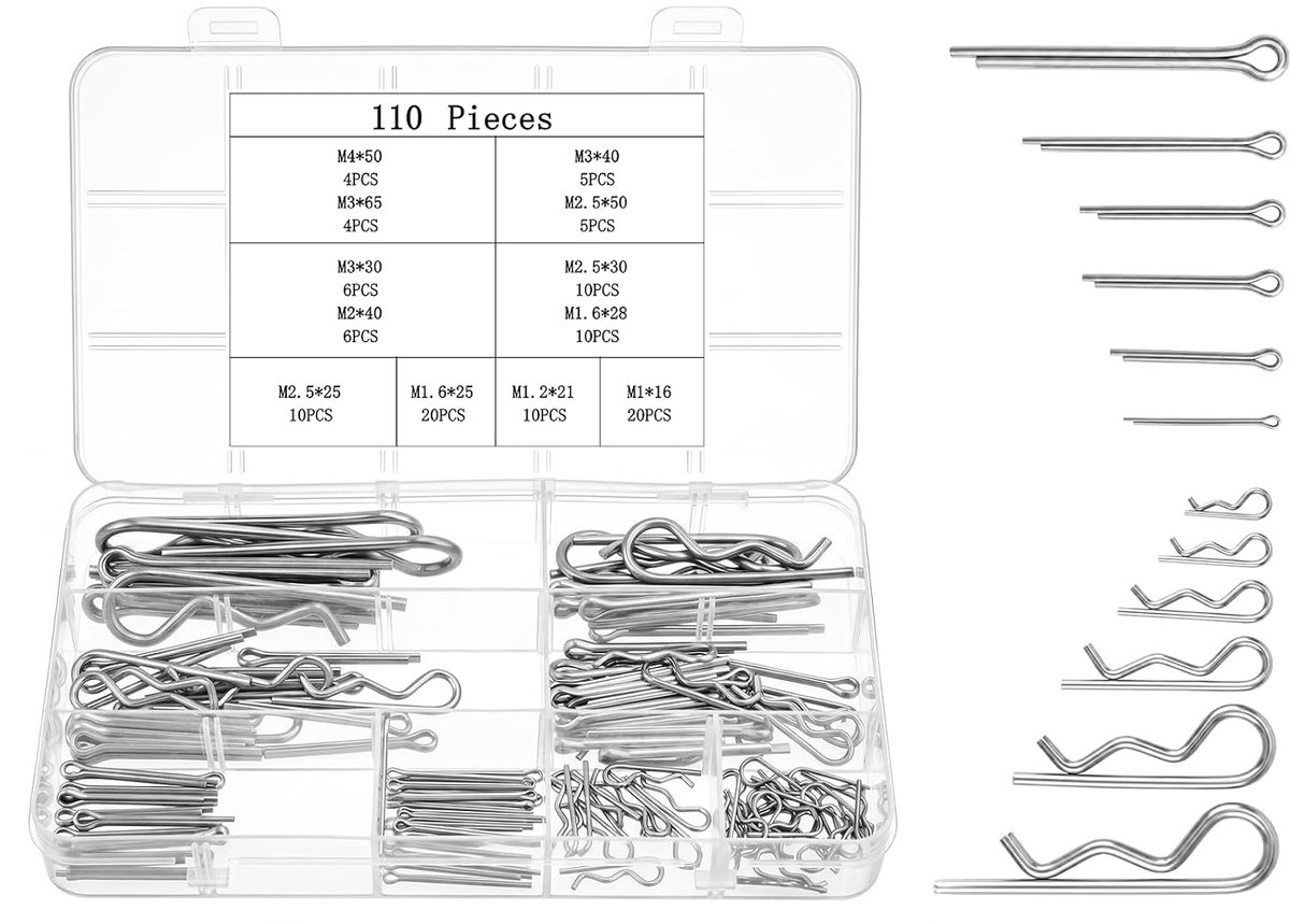 110 stuks splinten assortiment, zekeringspen klappennen assortiment - ShopVlot