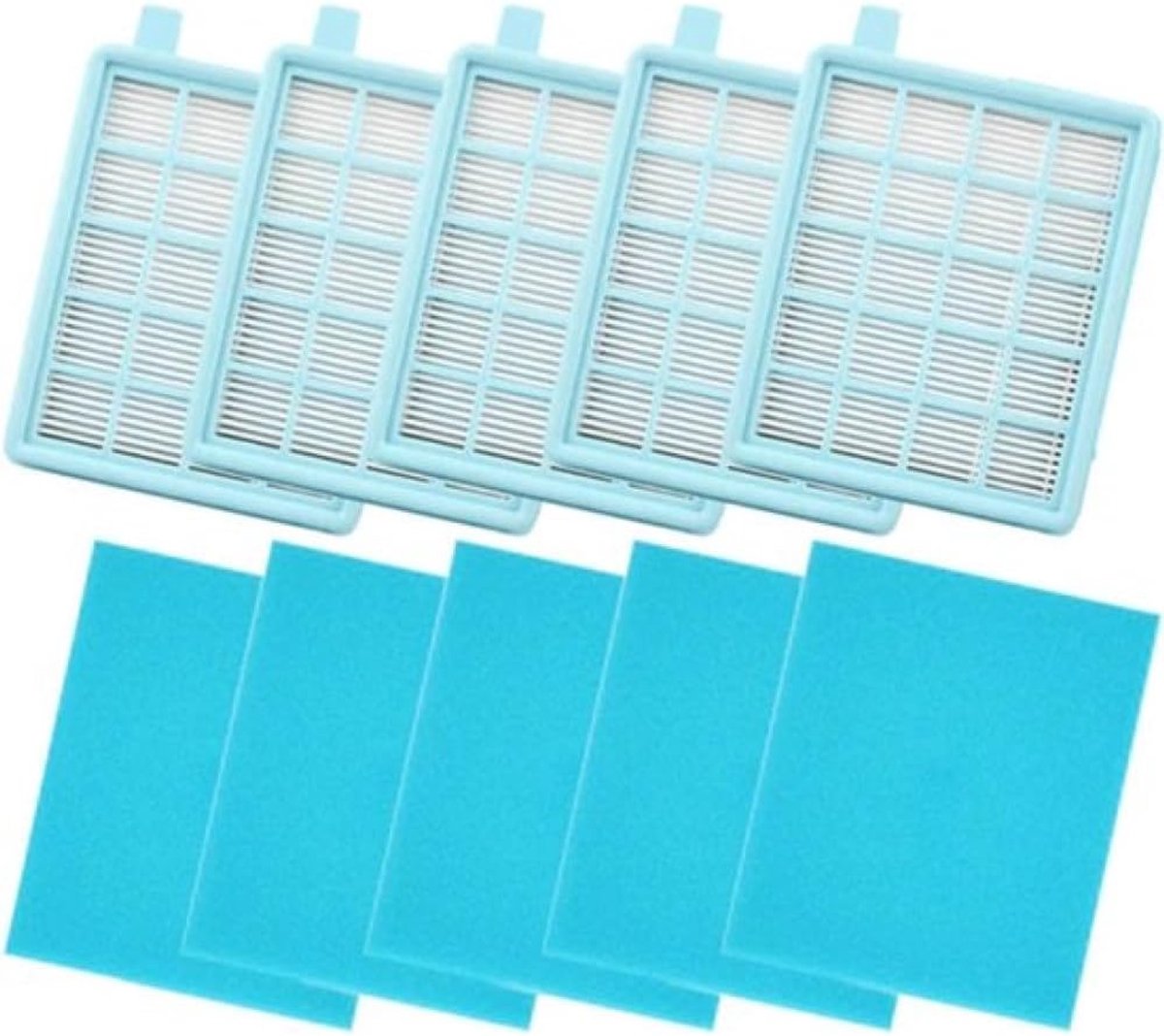 5x Filter Set compatibel met Philips FC8058/01 PowerPro Active FC8630 - FC8649 FC8670/01 FC8673/01 - ShopVlot