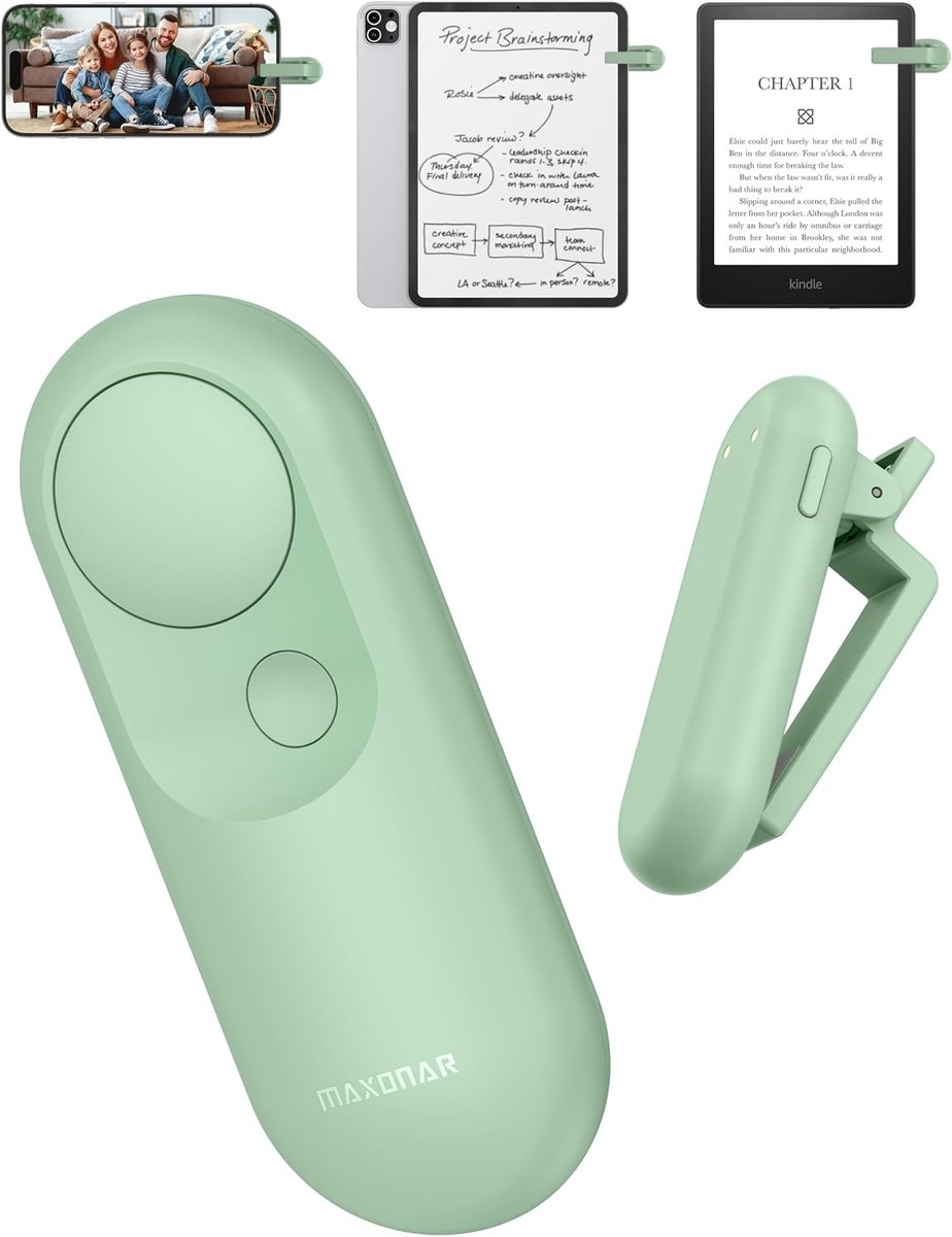Maxonar Remote Page Turner voor Kindle met Magsnap & RF, Groen - ShopVlot