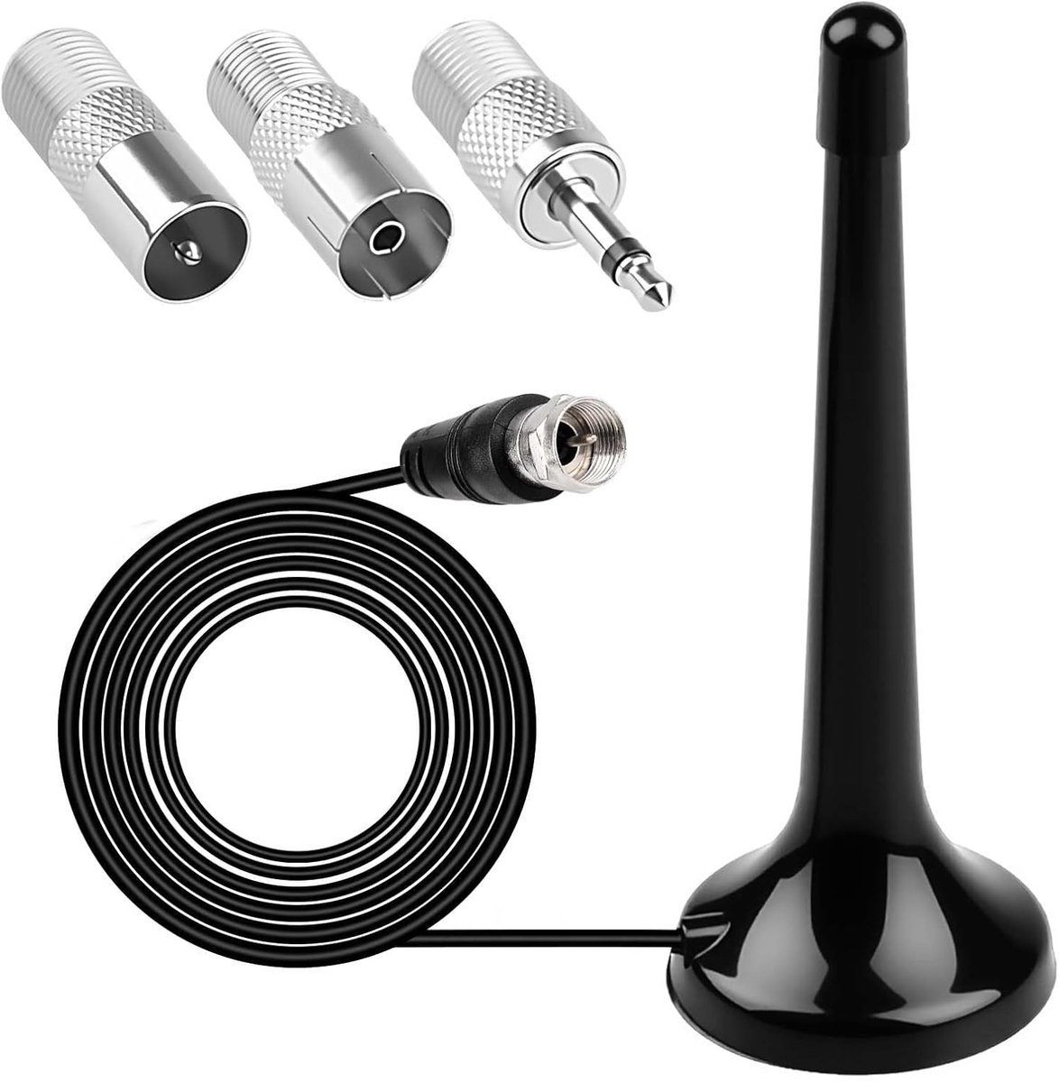 DAB Radio Antenne met Magnetische Basis - 3 Meter Kabel - Voor Sterke Ontvangst - Geschikt voor Hi-Fi Ontvangers - ShopVlot