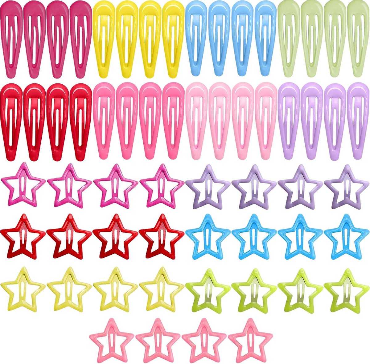 60 stuks haarklemmen Snap haarspelden ster haarklemmen - ShopVlot