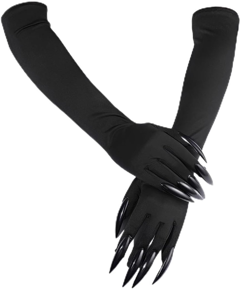 Halloween-Feesthandschoenkostuums,Nagelhandschoenen,Lange Klauwen,Vreemde Lange Klauwhandschoenen,Zwart - ShopVlot