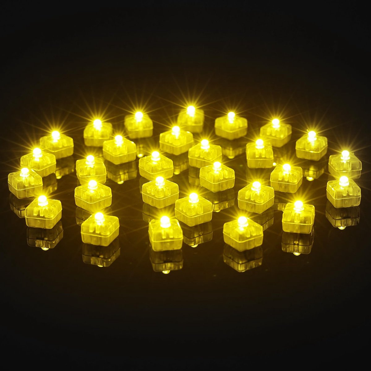 Mini-led-ballonnen 30 stuks - vierkant - constant ingeschakeld - sfeervolle verlichting voor feestjes - ShopVlot