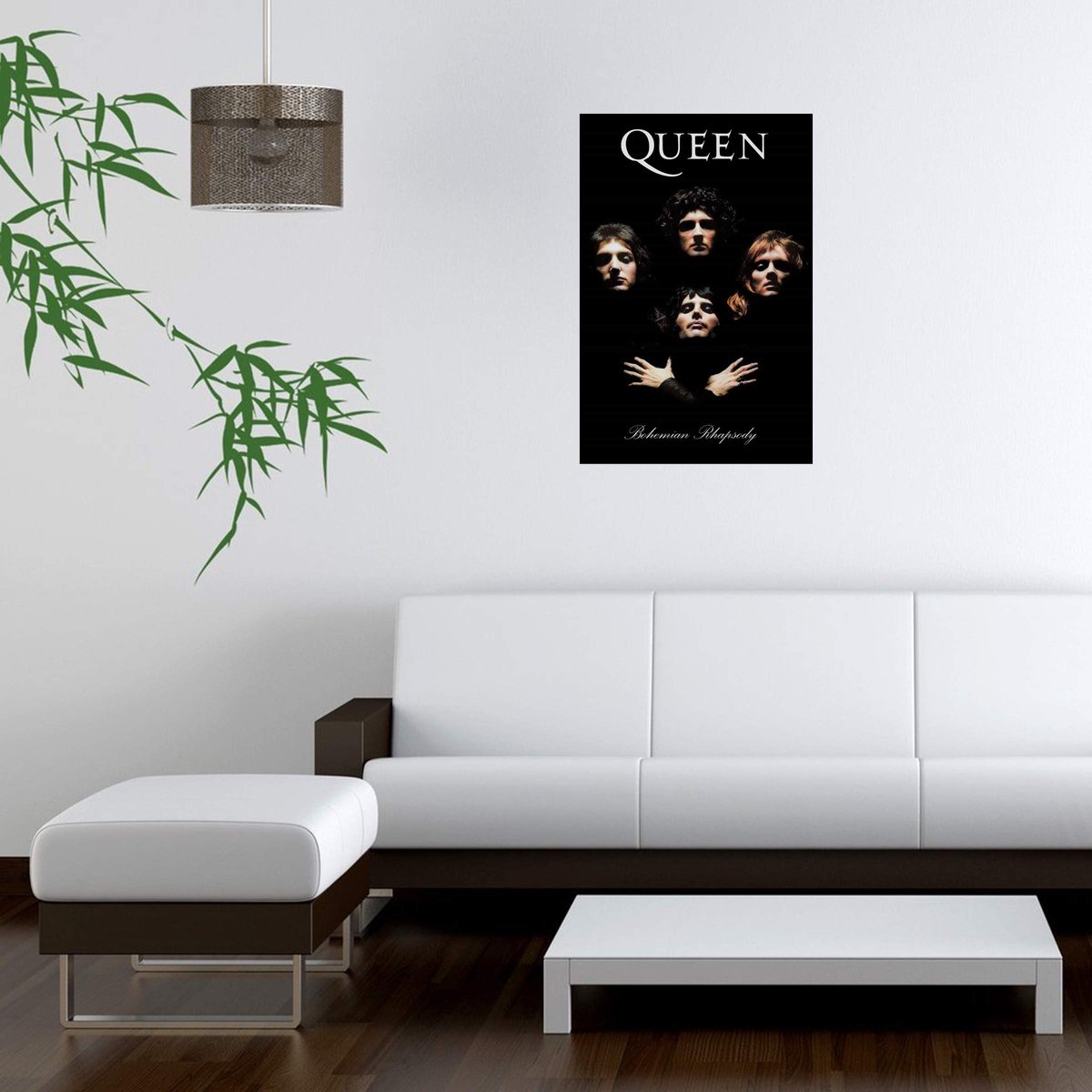 Muziek Art Print Poster 36x24 - Bohemian Rhapsody 1975 - Zwart, Wit, Bruin - Perfect voor muziekliefhebbers - ShopVlot