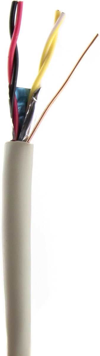 Telefoonkabel 2 x 2 x 0,6 mm - 50 meter rond - PVC omhulsel grijs - voor telecominstallaties - ShopVlot