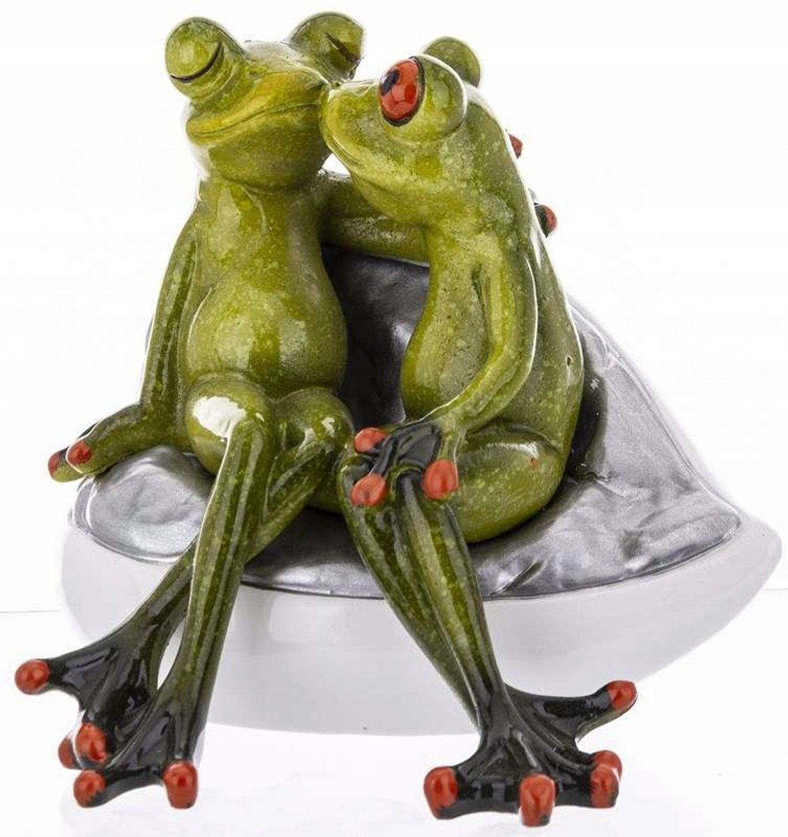 Romantisch Kikkerpaar Kusbeeldje - Mooie Decoratie