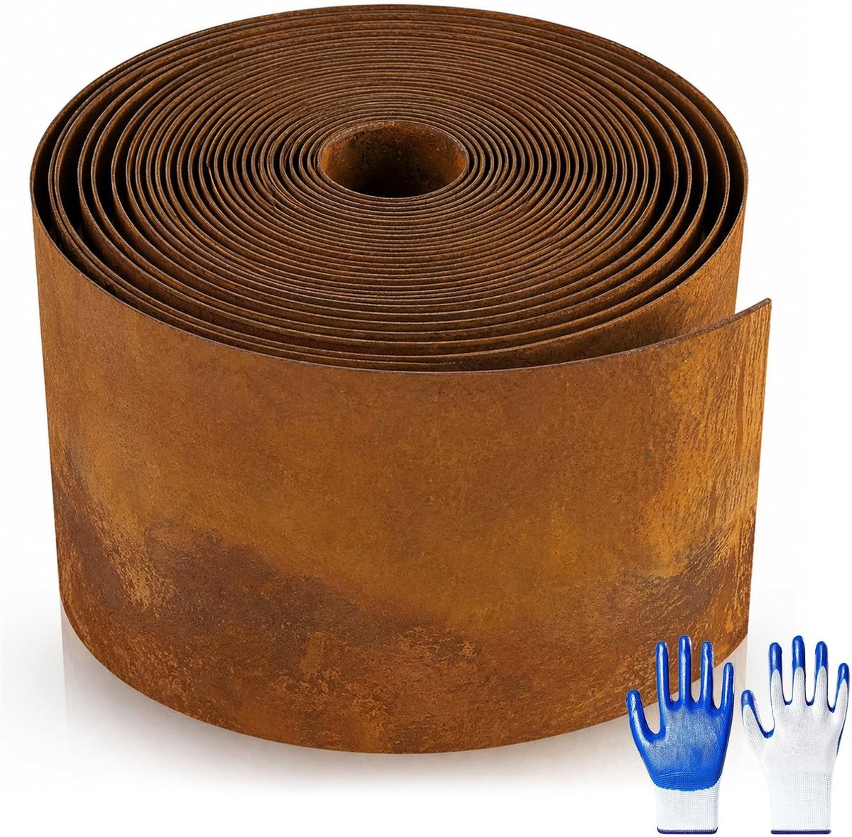 Gazonrand 10M - 15,5 cm hoog - cortenstaal - natuurlijke roestpatina - duurzame omranding - ShopVlot