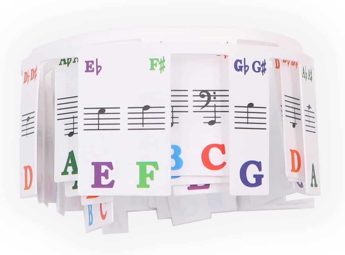 Piano toetsen labels - PVC materiaal - Verwijderbaar zonder resten - Eenvoudig voor beginners - ShopVlot