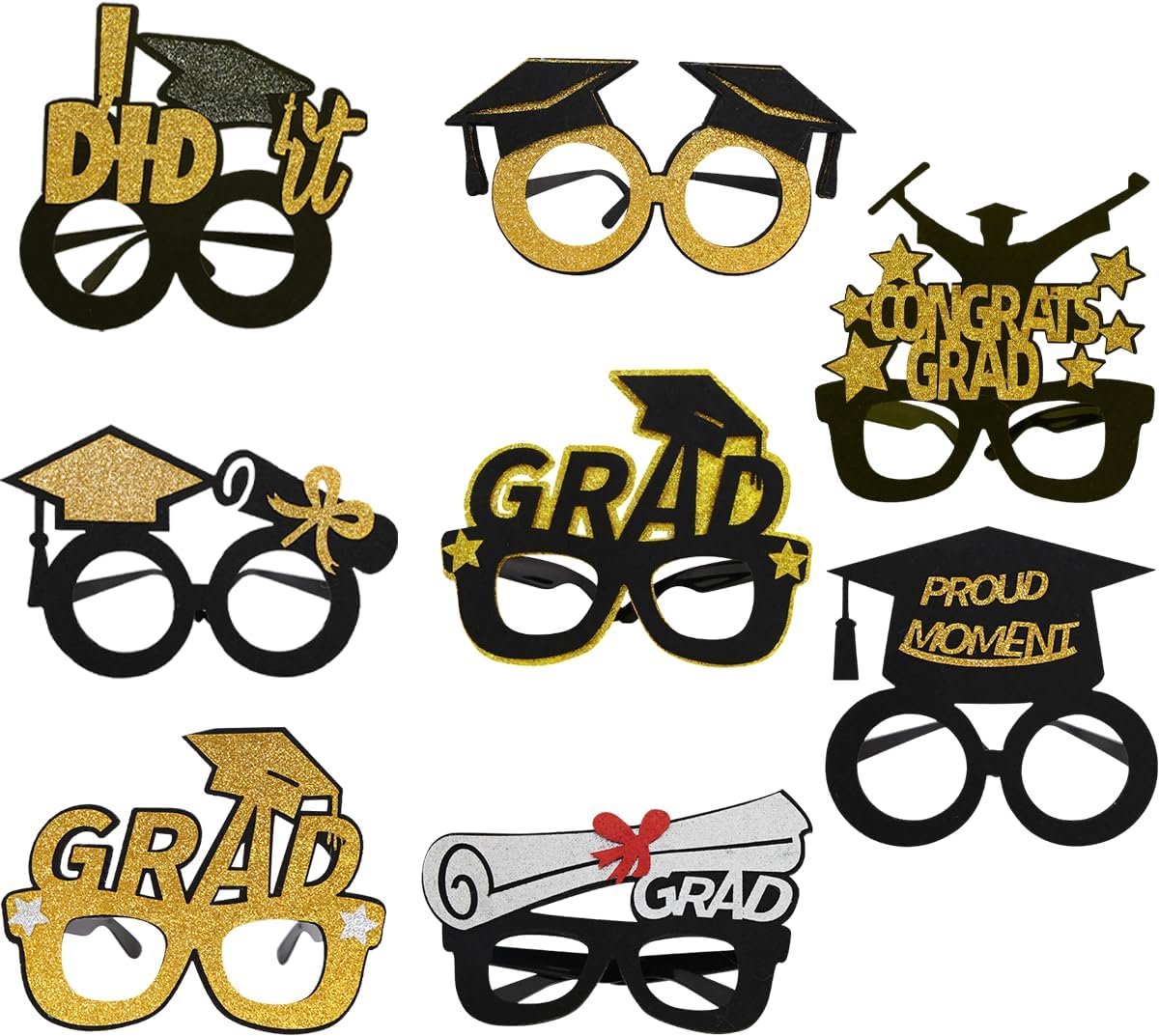 Photobooth props feestpakket - Afstudeerhoed - 8 Stuks - Versiering voor geslaagden - ShopVlot