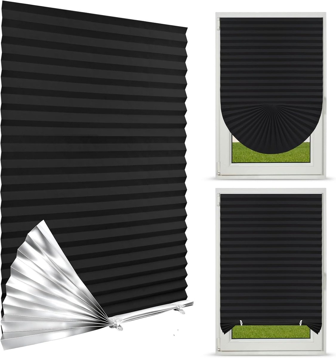 Zwarte Rolgordijnen 60 x 150 cm - Hoogwaardige stof - 90% verduistering - Ideaal voor privacy - ShopVlot