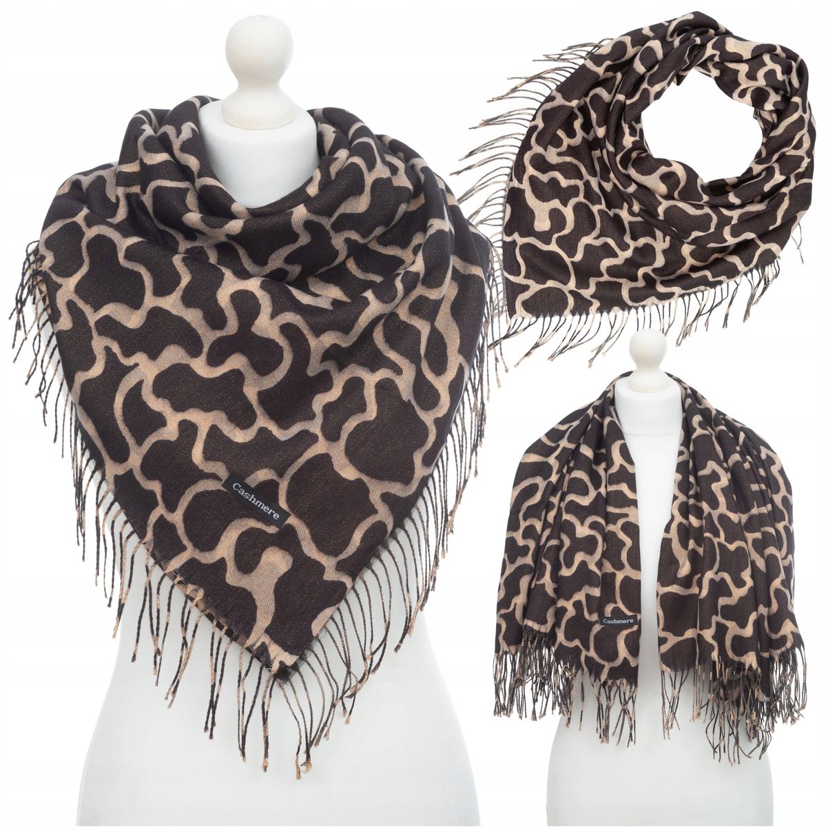 Dames Sjaal Panterprint Goudkleurige Draad Elegante Herfst 100cm