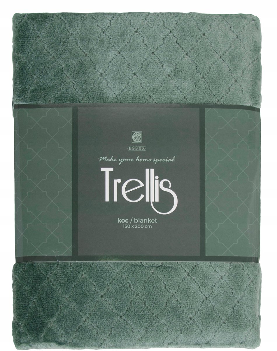 Pluche Dekentje Microvezel Trellis 150x200cm - Flesgroen
