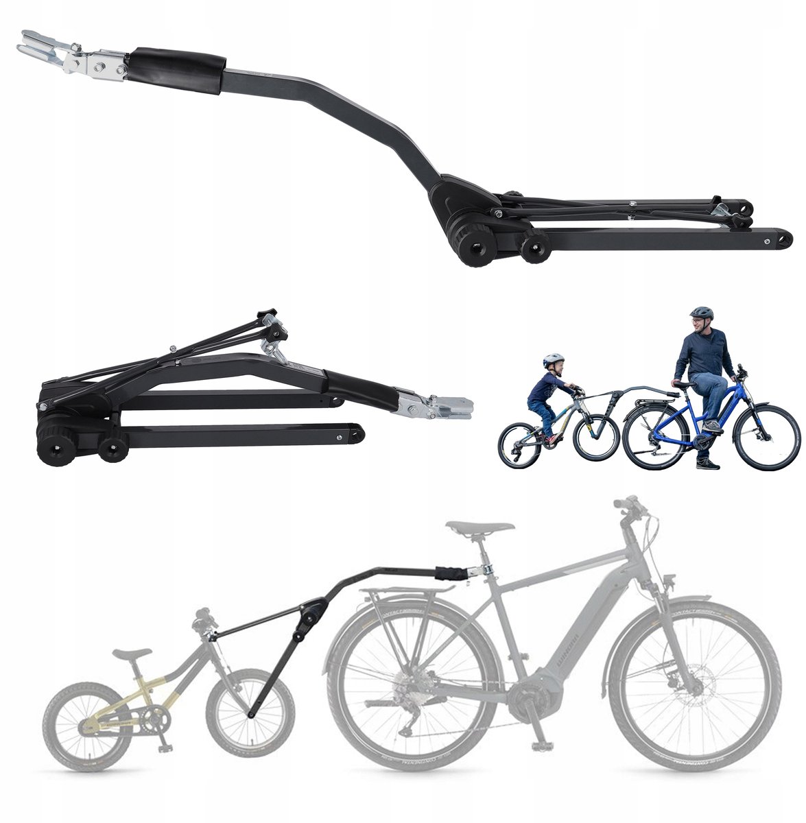 Merkloze Fietsaanhanger Trekstang voor Kinderfietsen - Veilig en Gemakkelijk