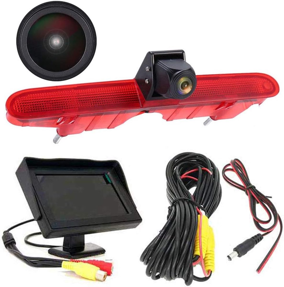 Super HD Brake Light Rear View Camera Set with 4.3 Inch LCD Monitor, Night Vision Rear View Camera, Replacement for - ShopVlot