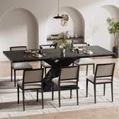 Uitschuifbare eettafel - eettafel - keukentafel - balkontafel - houten eettafel - lengte 120 tot 160 cm - zwart