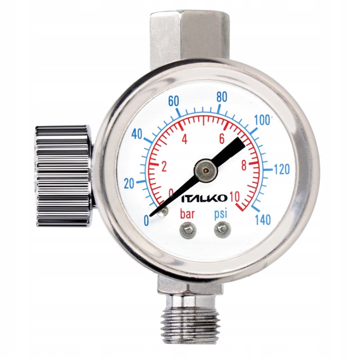 ITALKO Luchtdrukregelaar met Manometer 1/4" 0-10 Bar