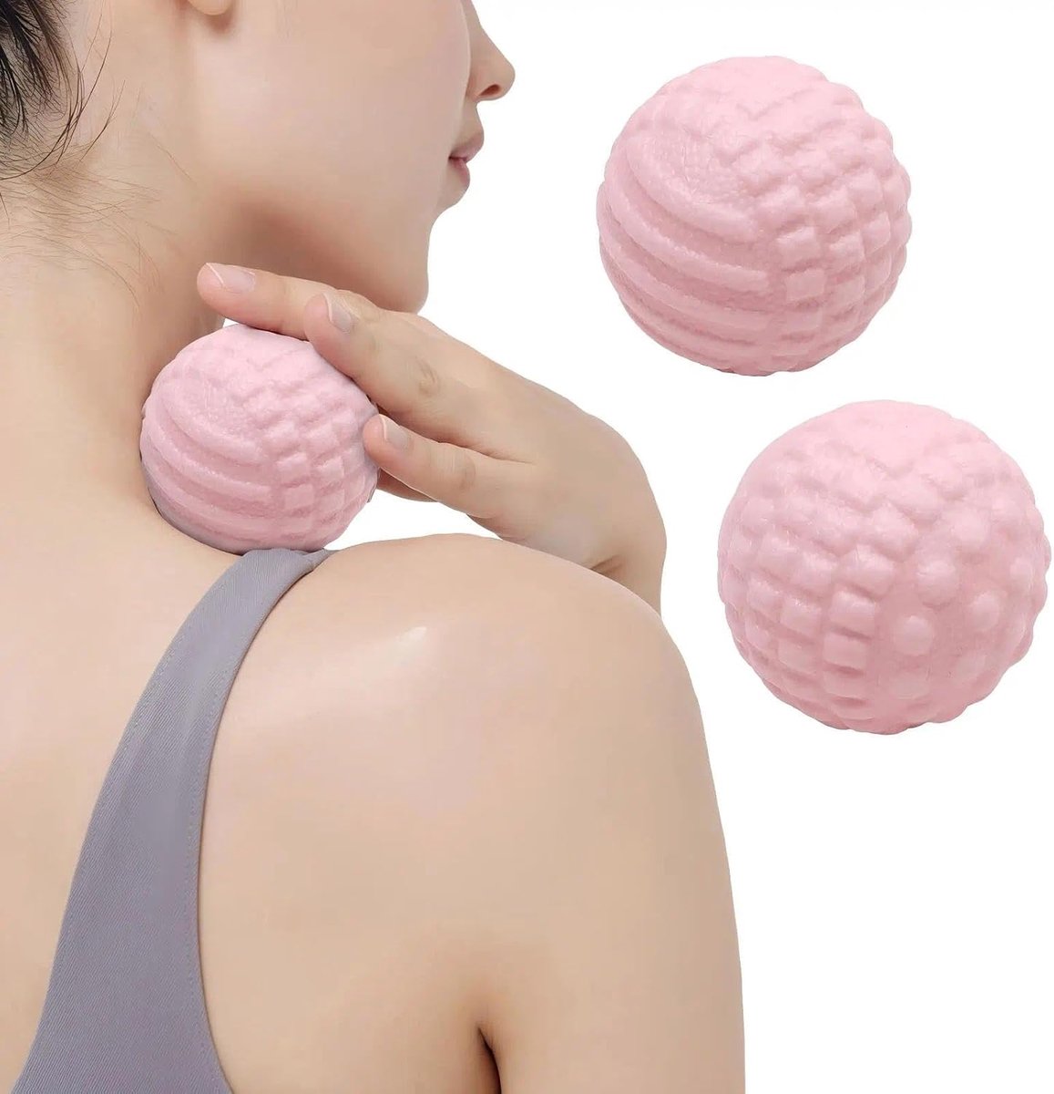 2 stuks massageballen 4,7 cm, roze fasciabal voor voeten - ShopVlot