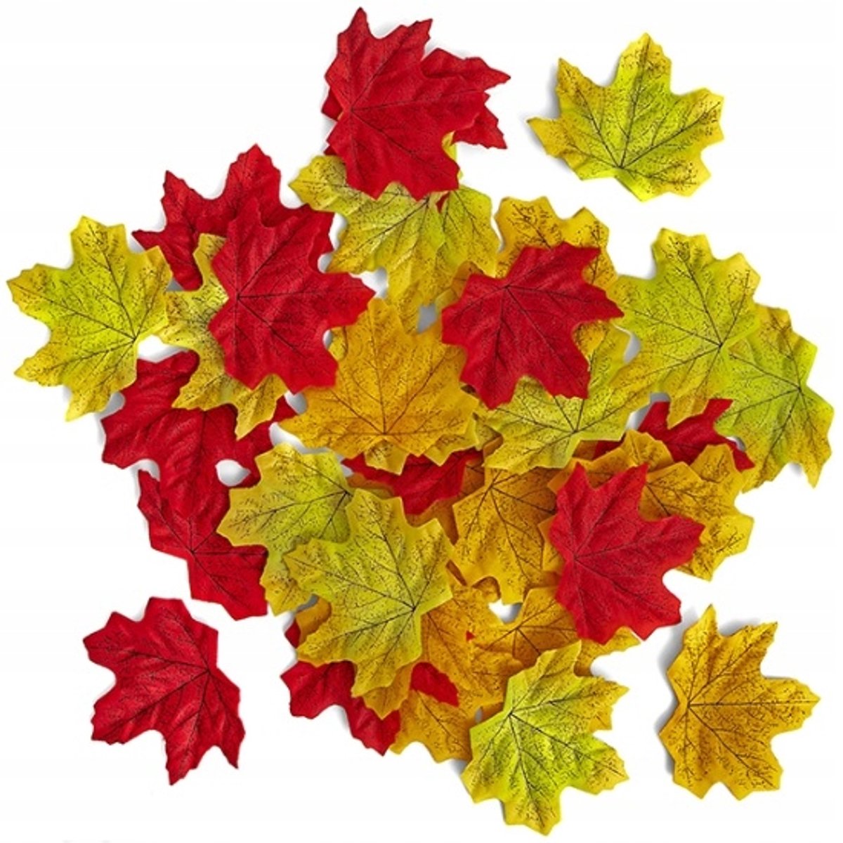 48x Decoratieve Stoffen Herfstbladeren 7-8cm