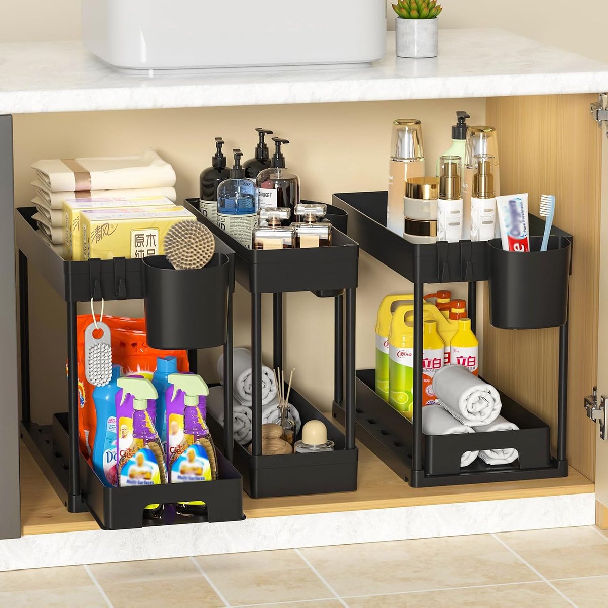 Cinnani 3 pcs base cabinet organizer kitchen - ShopVlot