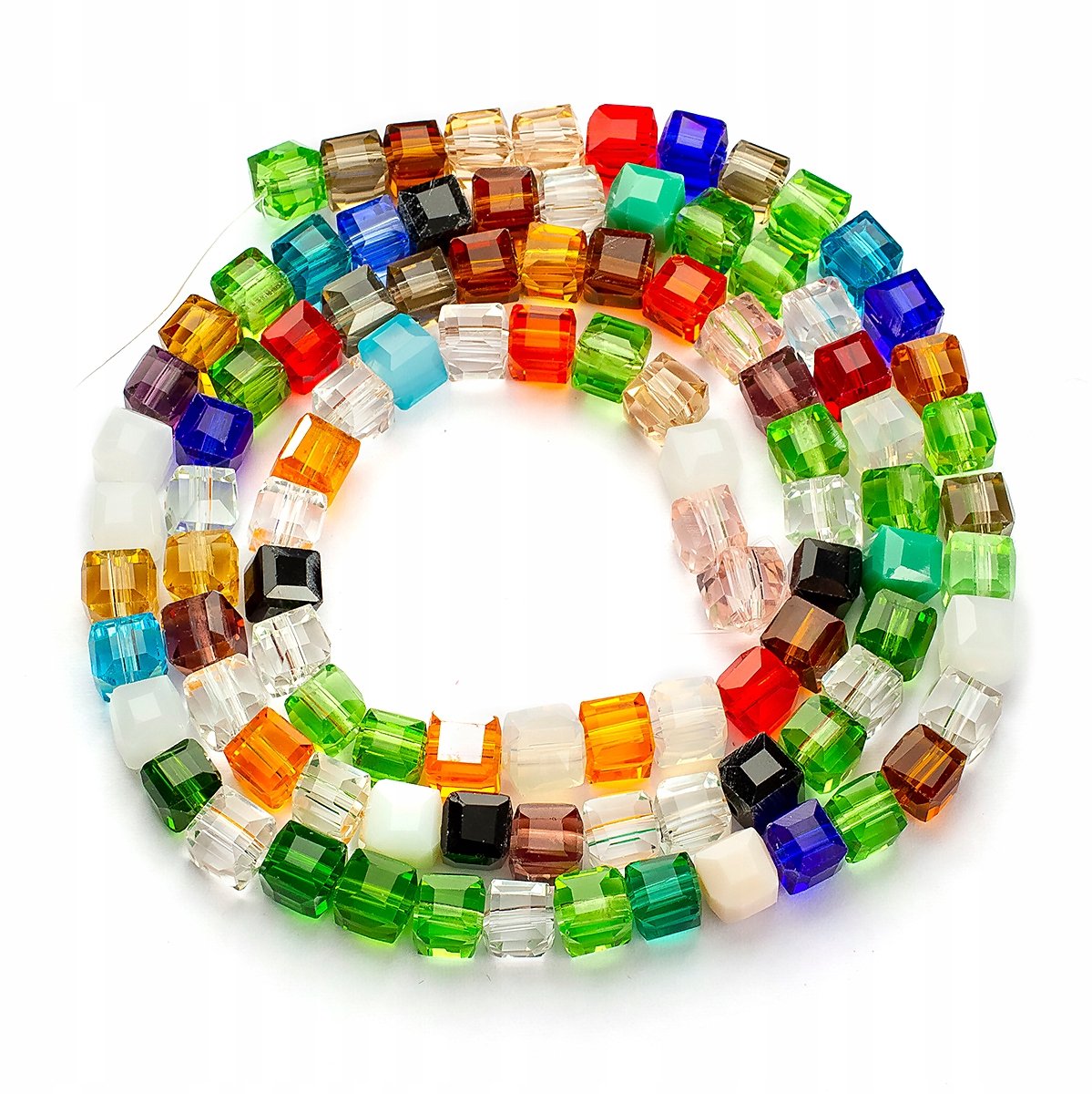 Glazen Kralen Kubus Facet 6mm Mix - 95 stuks