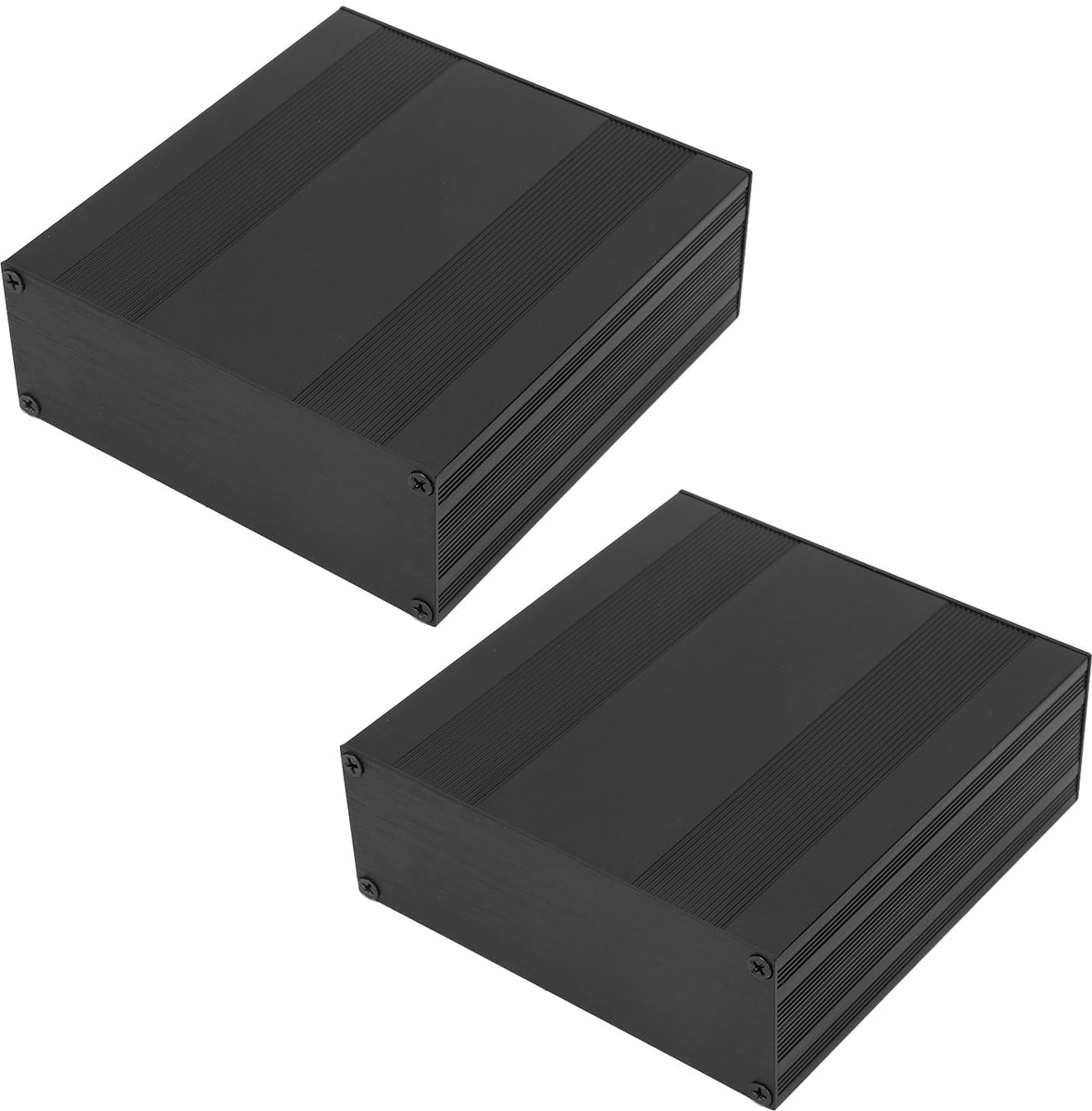 Aluminum Electronic Project Box, 30x150x150mm Enclosure Electronic DIY Circuit Board Project Black Aluminum Box - ShopVlot