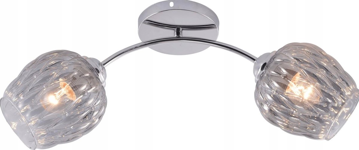 Merkloze Plafondlamp met Golvend Glas, Chroom
