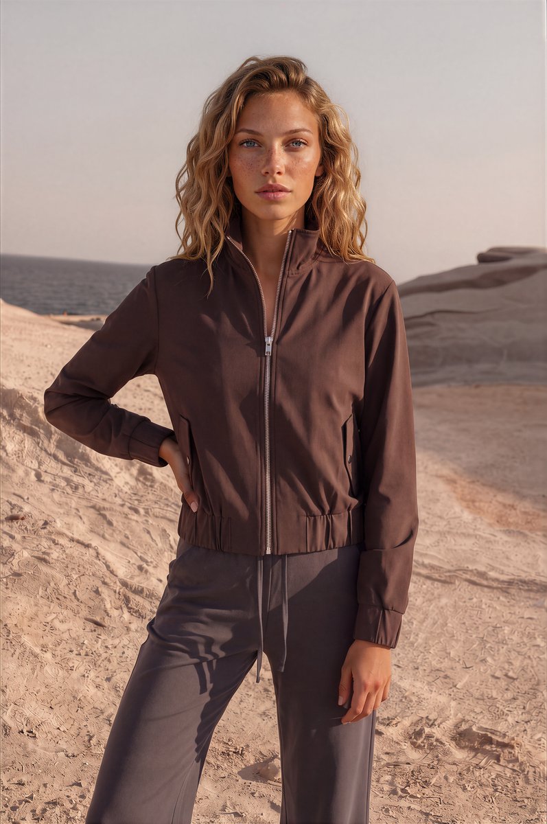MI PIACE - Travel Funnel Jacket Oversized 202868 Espresso - Maat : L