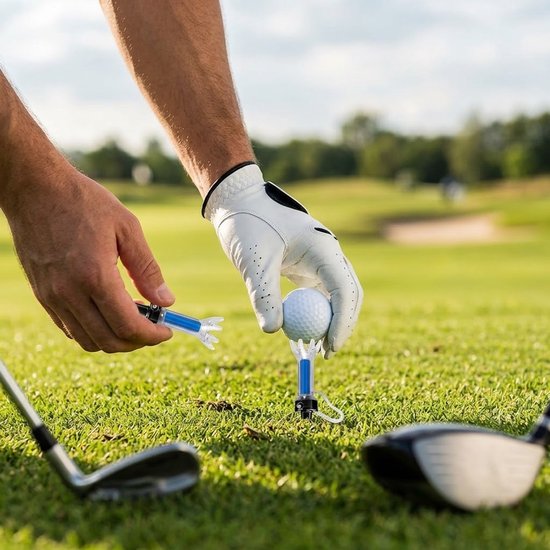 Zwarte magnetische plastic golf tees set 5 stuks 85 mm – golf tees met 360 graden draaibare kop – herbruikbare golf tee – opvallende kleuren – golf accessoires voor training en golfspel — afbeelding 4