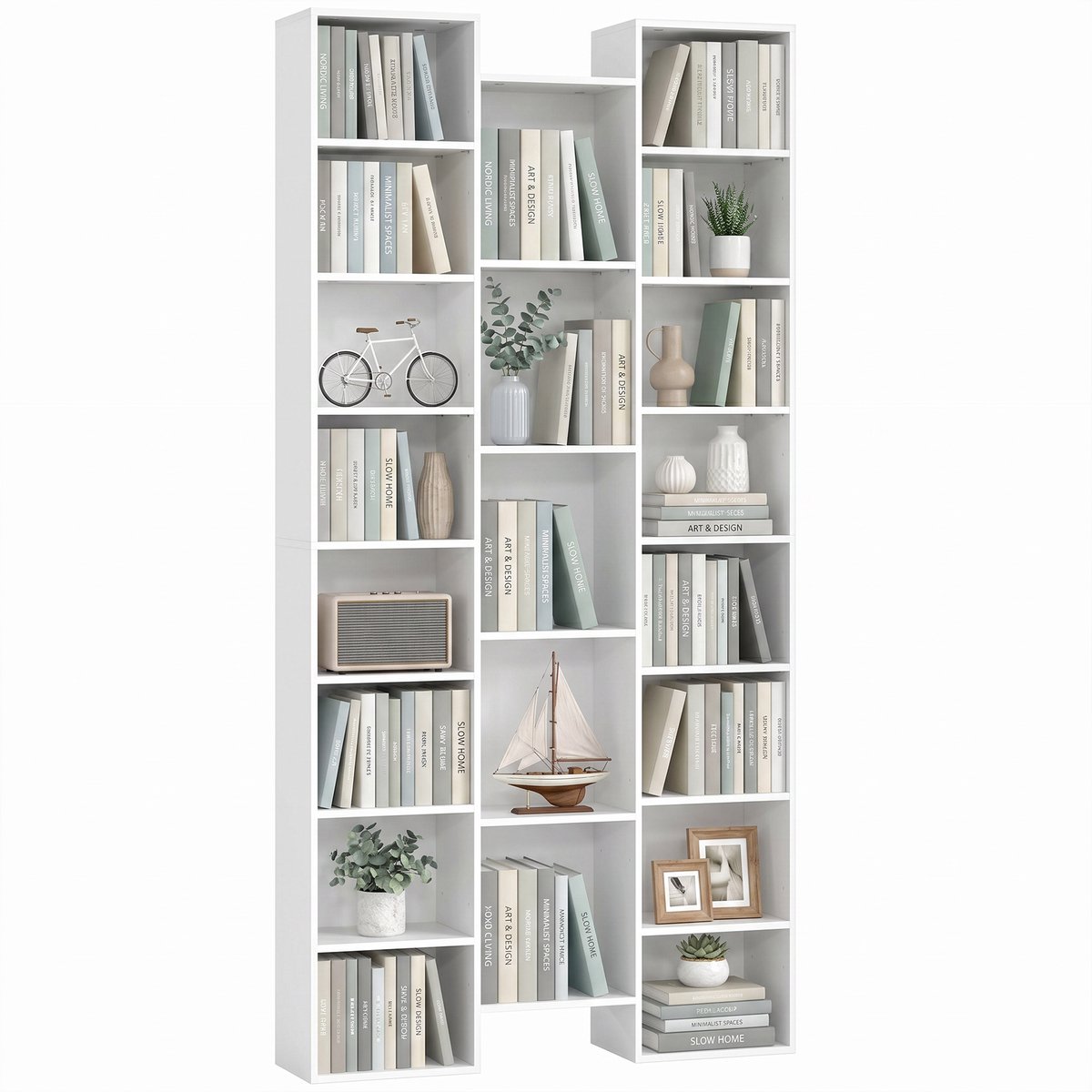 HOMCOM Boekenplank - Spaanplaat - 89,5x23,5x181cm - Wit