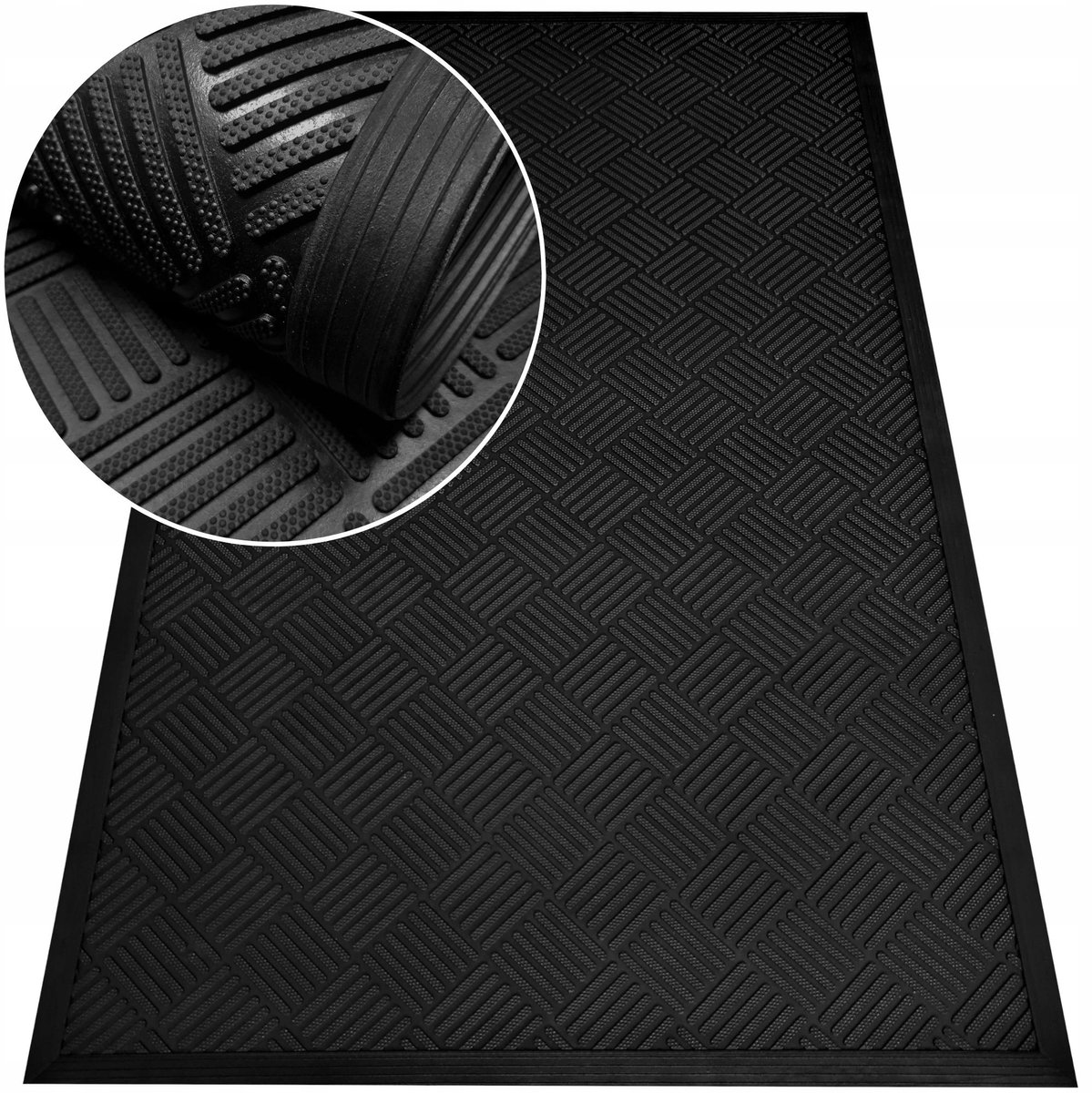 Merkloze Rubberen Deurmat 90x150 cm - Sterk en Duurzaam