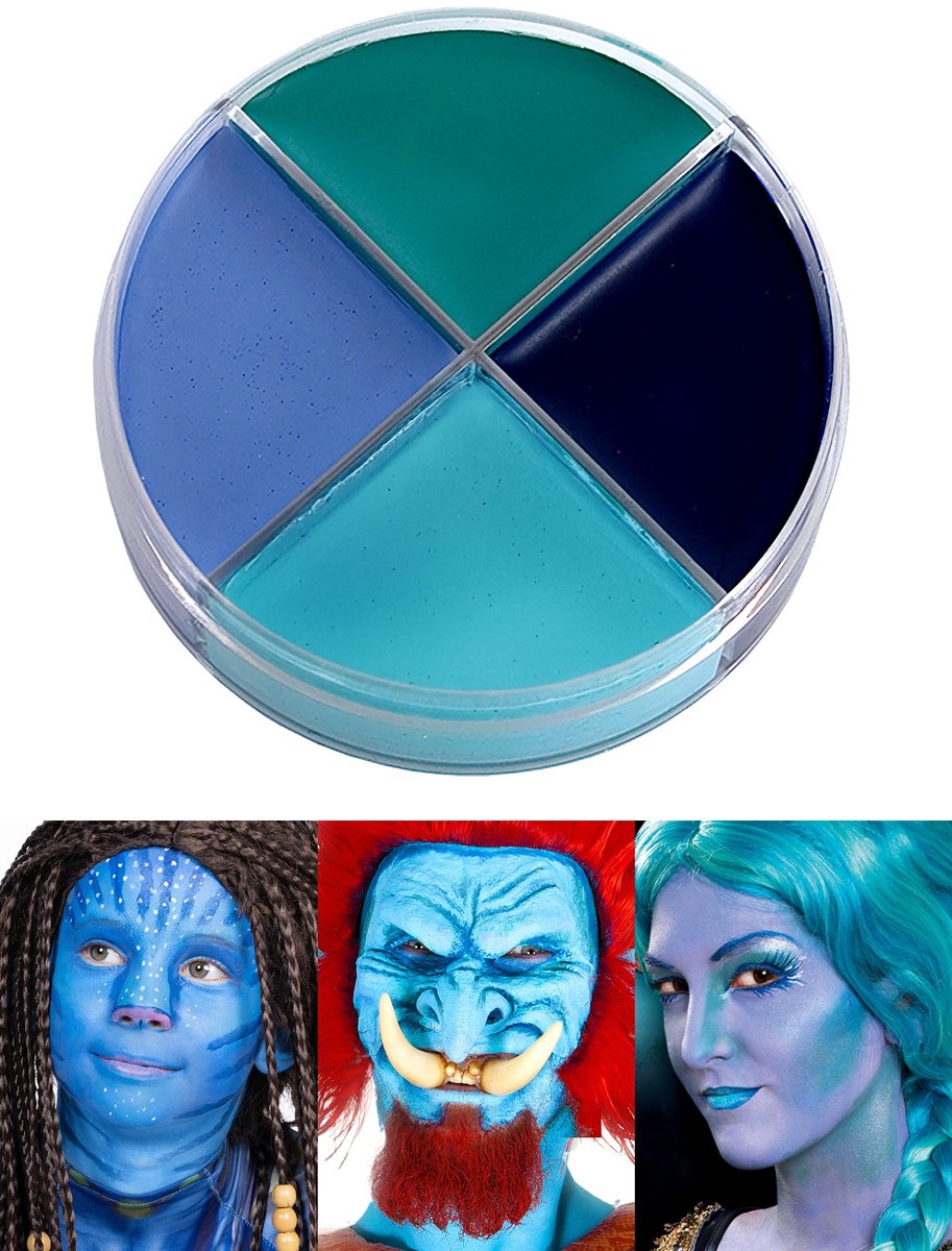 Crème Schmink Ocean Make-up 4-Kleuren 15ml - Carnaval Halloween